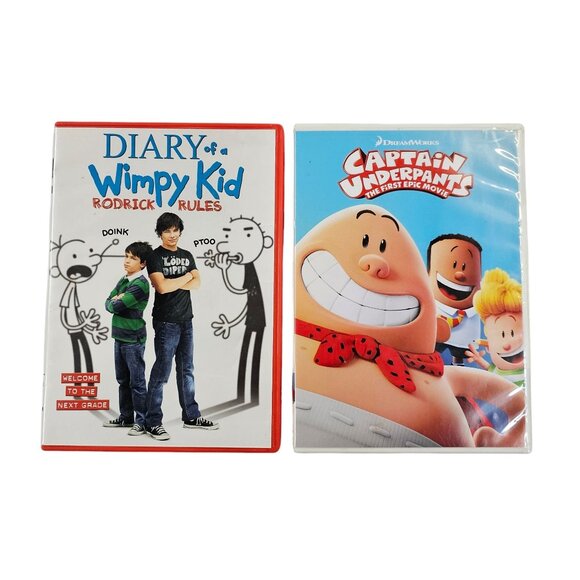 Diary Of A Wimpy Kid Rodrick Rules Captain Underpants First Epic Movie DVD Lot - Picture 1 of 12